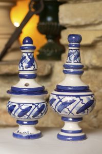 Remates azules pintados